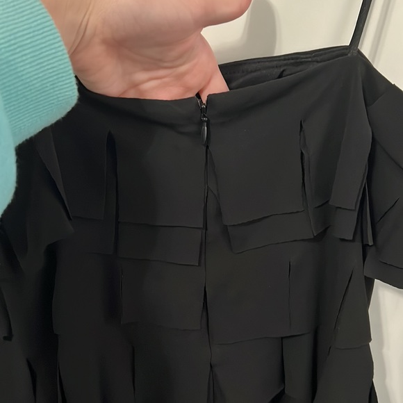 JS Collections black dress with ruffles size 12 - Picture 5 of 7